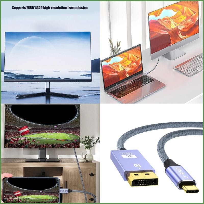 USB C To  1.4 Cable 8K@60Hz 4K@144Hz 2K@165Hz for PC Laptop
