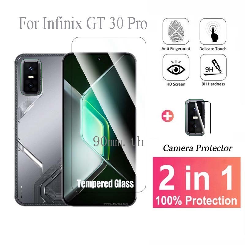 2 in 1 ฟิล์ม infinix GT 30 Pro ฟิล์มกันรอยแบบใสสำหรับ infinix GT 30 20 10 Pro ฟิล์ม กระจกนิรภัยไม่มี