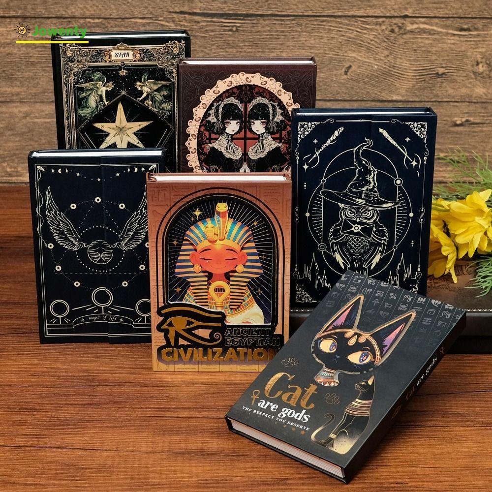 สมุดโน๊ต JOWENTY, สมุดไดอารี่สไตล์โกธิคสีแดงเข้ม, ของขวัญสมุดจดบันทึกเขียนด้วยมือปกแข็งสามพับวินเทจ