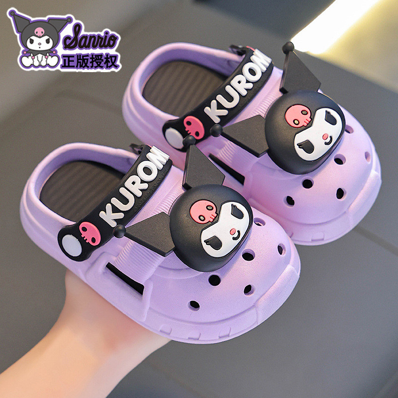 รองเท้าแตะ Sanrio Hello Kitty Kuromi Anti Slip Soft Bottom Toe Cap Breathable Anti-Collision แฟชั่นเด็กรองเท้าแตะของเล่นของขวัญ