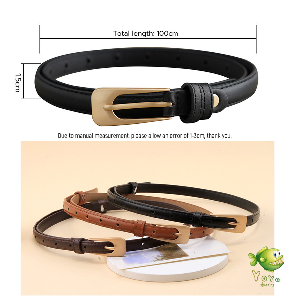 YOYO เข็มขัด​ผู้หญิง เข็มขัดแฟชั่น หนัง PU สำหรับผู้หญิง แนววินเทจ เข็มขัด Belt - รูปที่ 7