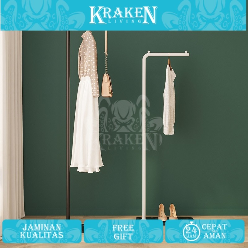 กันตุนแกน มัลติฟังก์ชั่มินิมอลฐานหินอ่อนเหล็กไม้แขวนเสื้อและหมวกกระเป๋าแขวนยืน KRAKEN LIVING