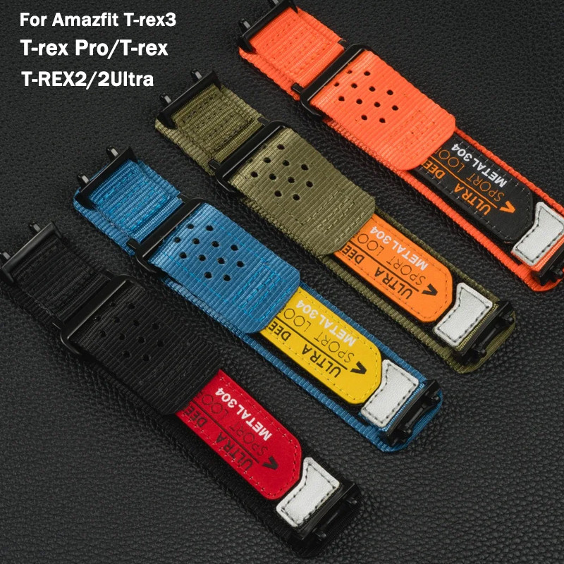 สายรัดไนลอนสําหรับ Huami Amazfit T-rex3 2/2 Ultra สร้อยข้อมือสําหรับ Amazfit T-rex Pro Tyrannosaurus Bands สายรัดข้อมือ Correa