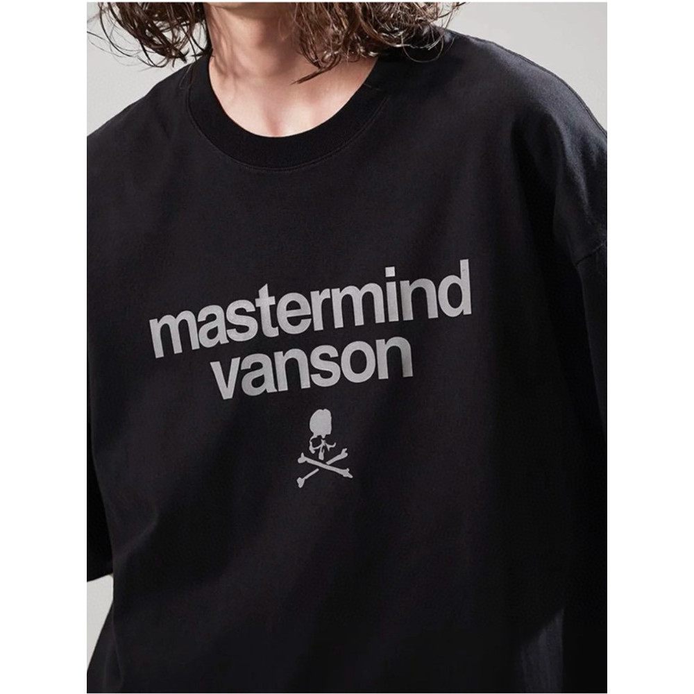 Mastermind x VANSON MMJ Skull เสื้อยืดแขนสั้นใหม่ American High Street สำหรับผู้ชายและผู้หญิง หลวมฤดูร้อน