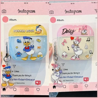Donald Duck + จี้ขอบหยักสําหรับ AirPods 4/3/2/1/Pro/Pro2 หูฟังปลอก