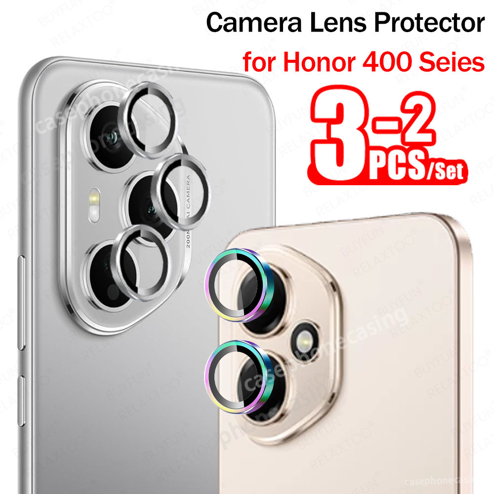 สําหรับ Honor 600 500 400 Pro Lite Honor400Lite Honor400Pro 5G 2025 กรณี 3D กล้องป้องกันโค้งกระจกนิรภัย Matel แหวนกล้องเลนส์หมวก