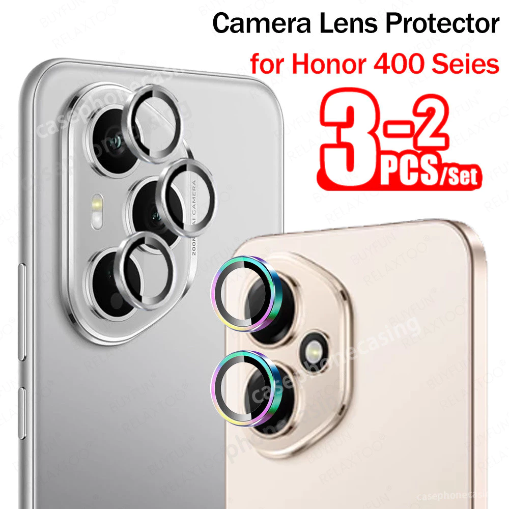 สําหรับ Honor 600 500 400 Pro Lite Honor400Lite Honor400Pro 5G 2025 กรณี 3D กล้องป้องกันโค้งกระจกนิรภัย Matel แหวนกล้องเลนส์หมวก