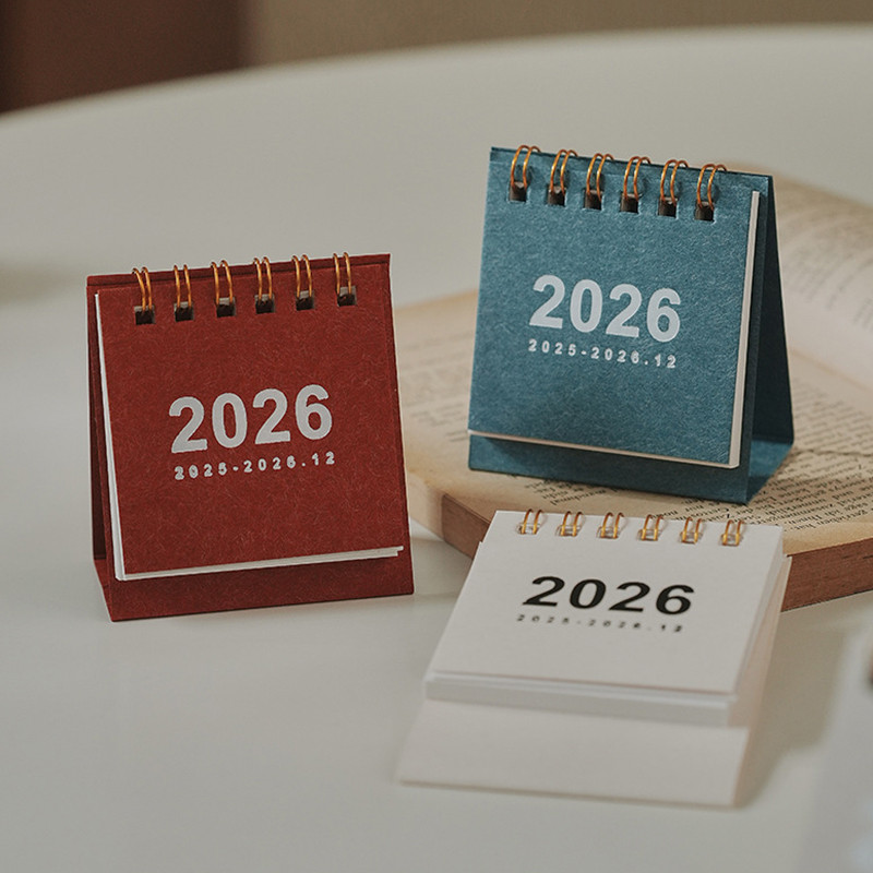 2026 มินิปฏิทินปฏิทินแบบพกพาเครื่องประดับตั้งโต๊ะ