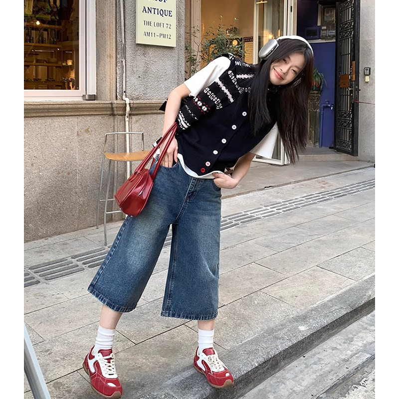 (UNISEX) Jorts Baggy JEANS Short Wisker JEANS สําหรับผู้ชายและผู้หญิง