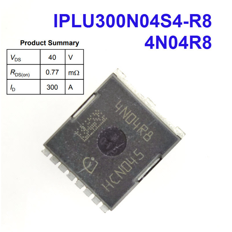 IPLU300N04S4-R8 4N04R8 40V, N-Ch, 0.77 mΩ max, Automotive MOSFET, TOLL, OptiMOS™-T2