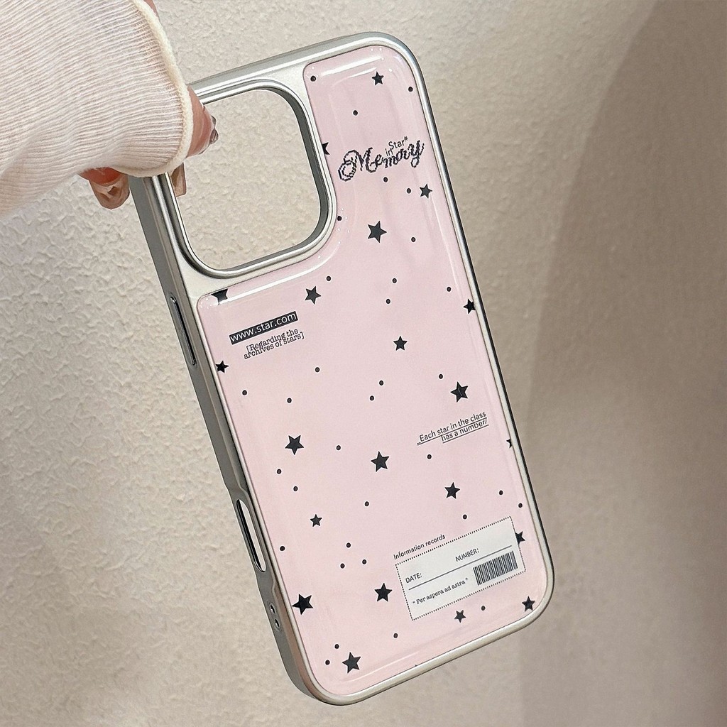 Electroplated เรซิ่นขอบเงินสีดําและสีชมพูดาว TPU สําหรับ apple iphone 12 13 14 15 16pro max plus 11 XR - รูปที่ 2