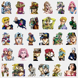 ชุดสติกเกอร์ผู้ใช้ขาตั้งของ JoJo (77-82 ชิ้น) - Monochrome Bizarre Decals สําหรับ Journal & Phone DIY - Murah & Keren