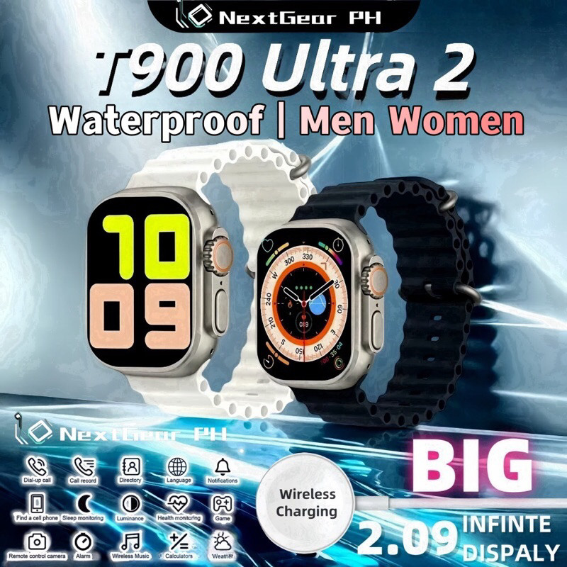 สมาร์ทวอท์ช T900 Ultra2 สมาร์ทวอทช์กันน้ํา BT Call ไร้สายผู้ชายผู้หญิง Relo T800 Kd99 C5GZ