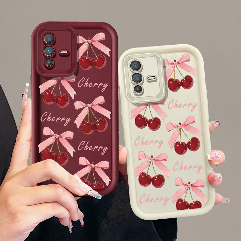 Bow Cherryเคสโทรศัพท์สําหรับVIVO S12 S17T V5 lite V5S V9 Youth V11i V15 Pro V21 V23 V25 V25E V27 Pro