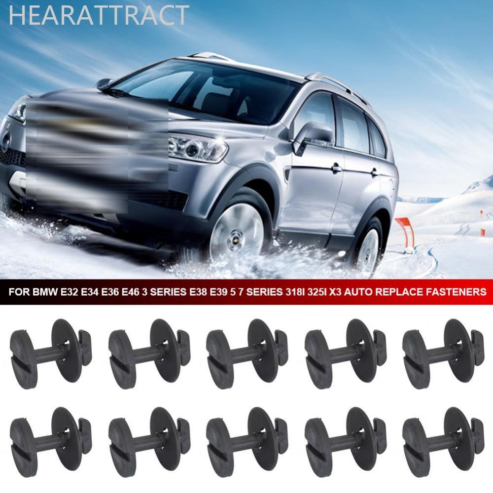HEARATTRACT 10 ชิ้นพรมปูพื้นรถคลิป Twist ล็อคเครื่องซักผ้าสําหรับ BMW E32 E34 E36 E46 3 Series E38 E