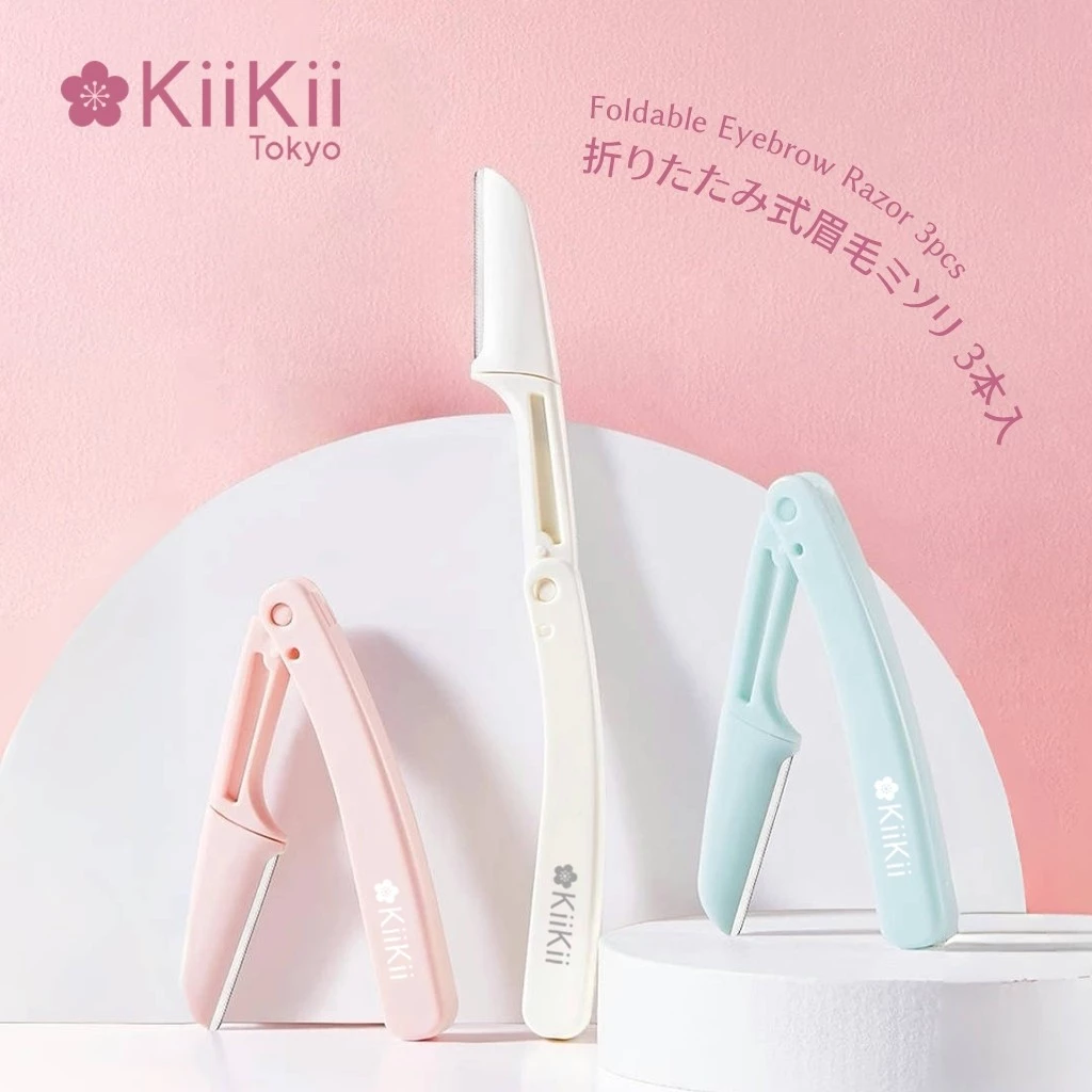 KiiKii Beauty มีดกันคิ้ว ที่กันคิ้ว สําหรับตกแต่งคิ้ว แบบพับเก็บได้ พกพาสะดวก วัสดุทนทาน เหมาะกับทุกสภาพผิว