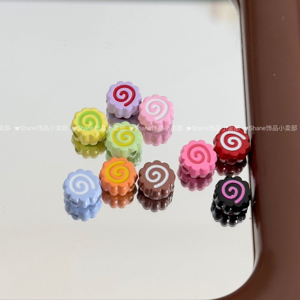 [5] oil drop roll beaded diy alloy fish plate wave beads mobile phone chain bracelet necklace accessories material beads