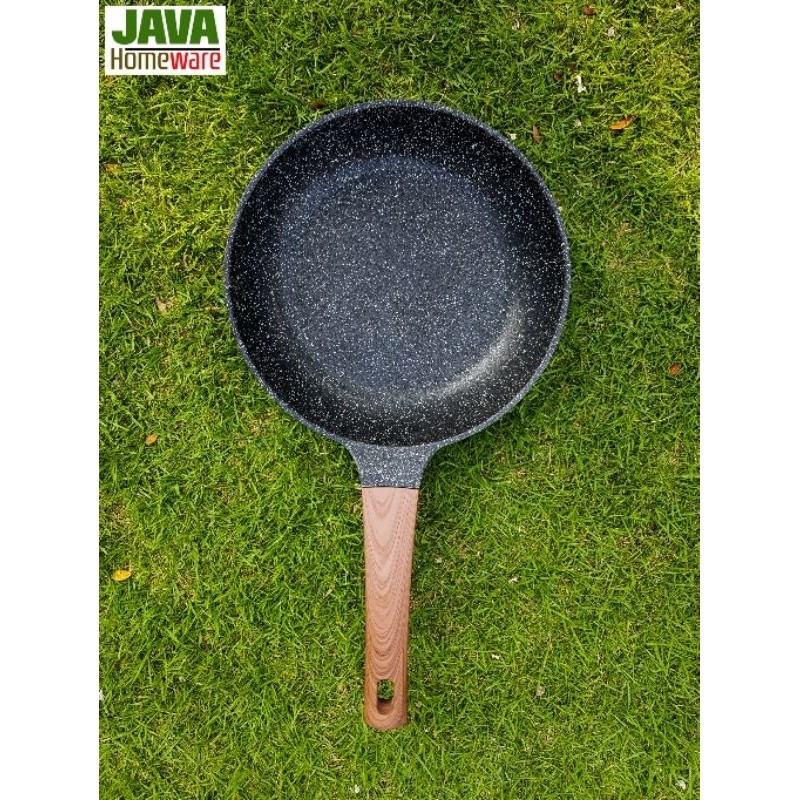 HYLLIS 24CM กระทะเทฟลอนแบบไม่ติดกระทะ | กระทะทอด 24 ซม. | HYLLIS MARBLE TEFLON PAN 24CM