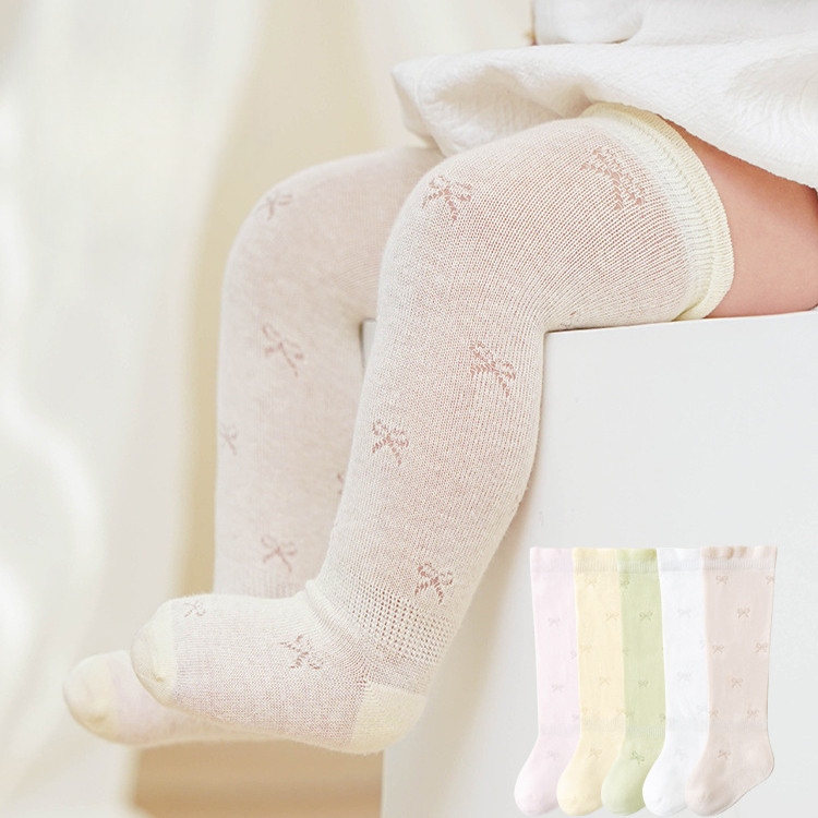 ฤดูร้อนถุงเท้าเด็กตาข่ายผ้าฝ้ายทารกแรกเกิดสาวป้องกันยุงถุงเท้ายาว 0-3 ปี