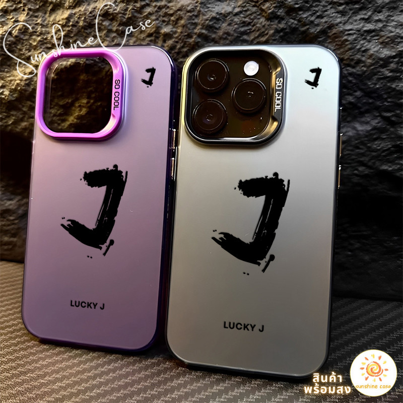 สต๊อกไทย เคสสำหรับไอโฟน16 ตัวอักษรJ เจเจ็ก เคสป้องกันมือถือ for IPhone 13 12 7Plus 14 15 16 11Pro MA