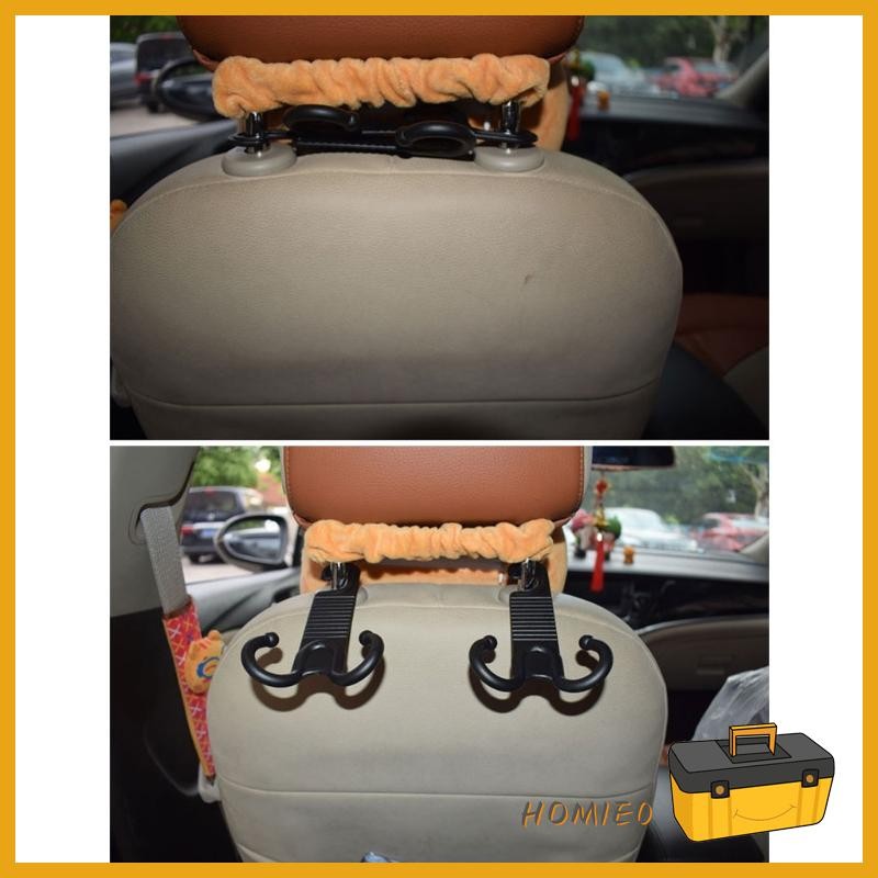 HOMIE0 2x รถสําหรับที่นั่งด้านหลัง Headrest Double Hooks Hanger Holder S ประเภทผ้าขยะ Ba