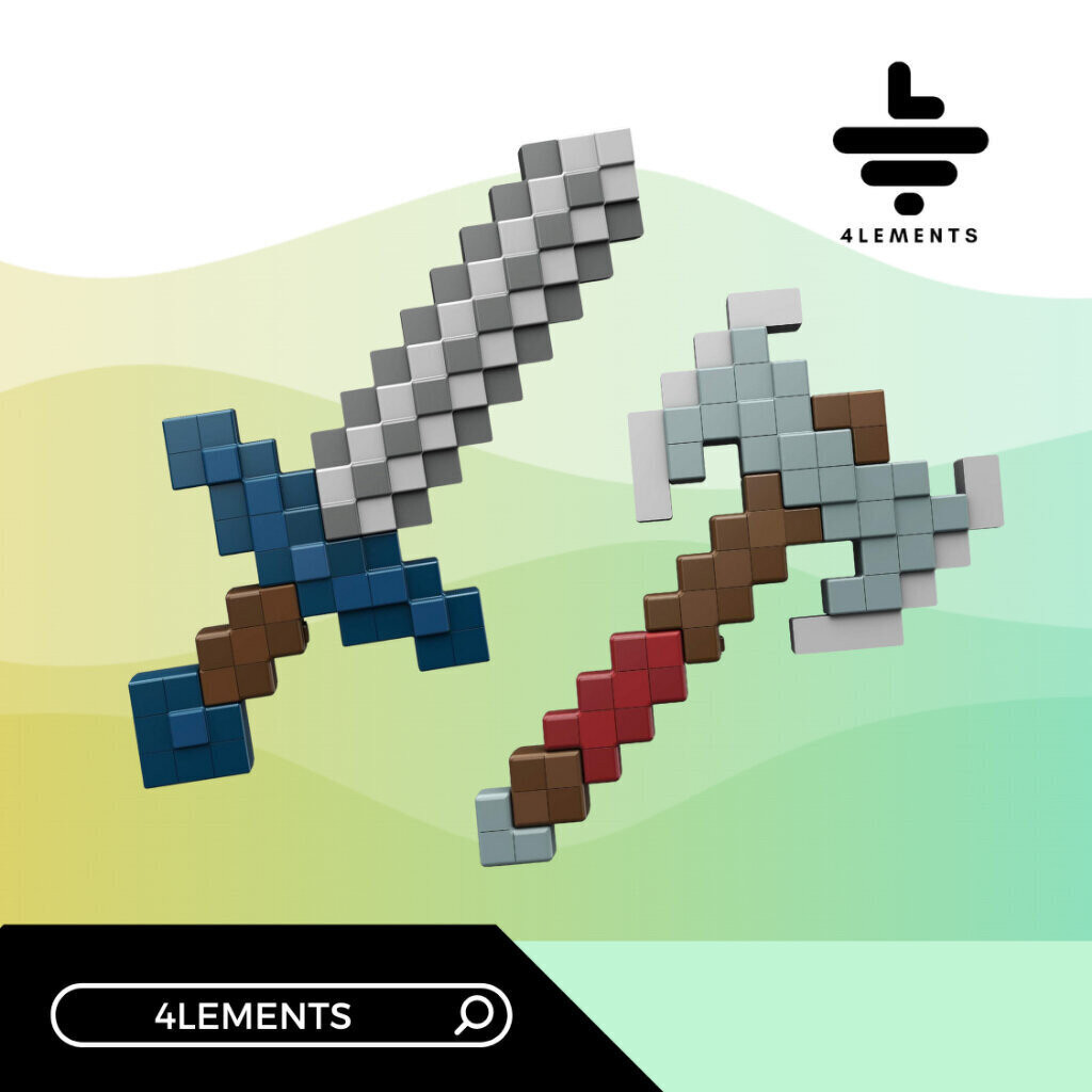 (พร้อมส่ง) COLLECTIBLE - MINECRAFT SWORD / AXE (SOUND EFFECT) (ของเล่น)