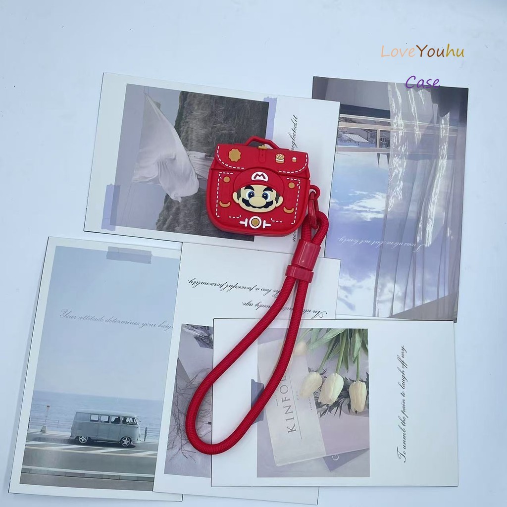 Loveyouhu สําหรับ HOCO EW26 EW43 หูฟังและเชือกเส้นเล็กปรับได้กระเป๋าเอกสารบุคลิกภาพ Mario motif