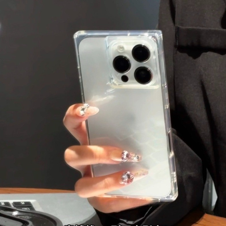 สําหรับiPhone 16 15 14 13 12 11 Pro MAX X XR XS MAX 7 8 Plus Ice Crystal Cubeไม่ง่ายที่จะเหลืองเปลือกโปร่งใสเรียบง่ายและขั้นสูงเคสโทรศัพท์ปกอ่อน