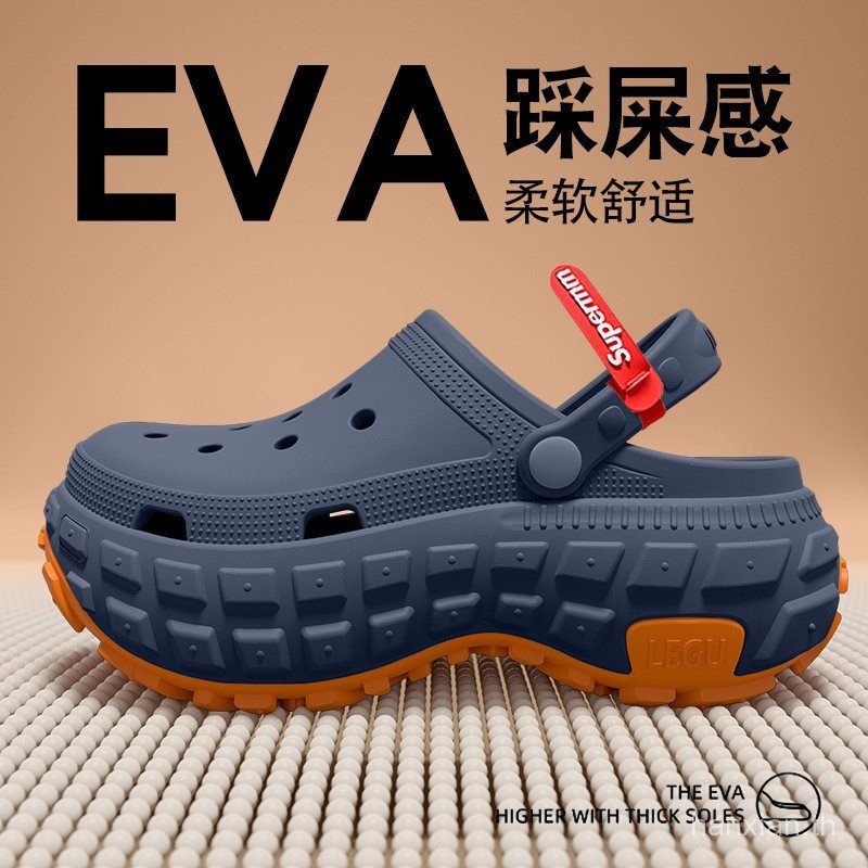 Men's Thick-Soled Clogs for Summer2025New Men's Fashionable Outdoor Non-Slip Wear-Resistant Driving Odor-Free Sandals KA4S