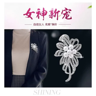 สไตล์เกาหลีเพชร-เรียงราย เข็มกลัดดอกไม้ระดับไฮเอนด์สำหรับเสื้อผ้าสูทและอุปกรณ์เสริมสุภาพสตรีเข็มหมุด
