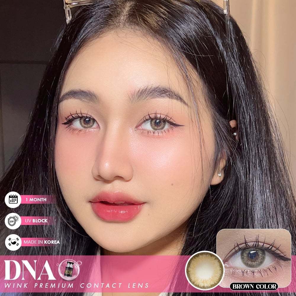 🔥คอนแทคเลนส์❤️Size : S❤️DNA (Wink) สี : Brown/ Gray