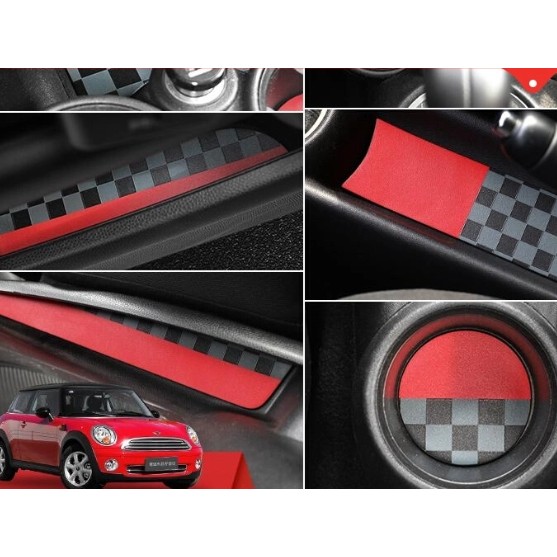 Old MINI Cooper car storage slot liner, JCW model, R56, R55 center console water cup anti-slip mat, 
