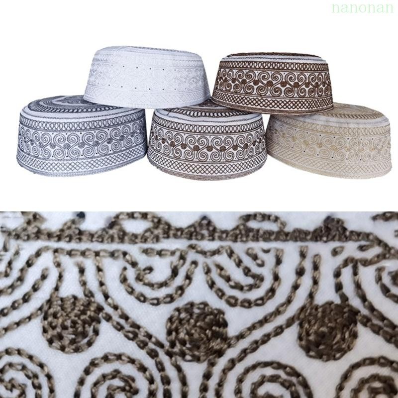Nan อิสลามสวดมนต์หมวกสําหรับชาย EID Ramadan Hijabs หมวกอาหรับ Breathable Turban Skullcap