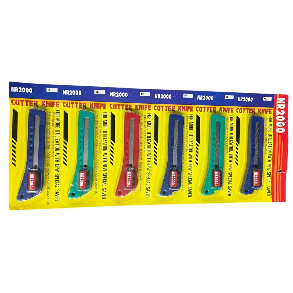 คัตเตอร์พีวีซีใหญ่ รุ่น NR 2000 เกรด ABS ตกไม่แตก ใบมีด ผลิตจากเหล็กคาร์บอนสูง High Carbon Steel คละสี - รูปที่ 6
