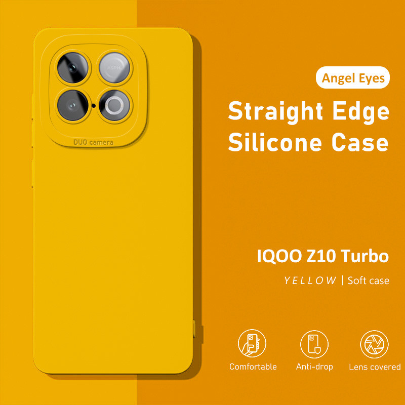 สําหรับ Vivo IQOO Neo 10 Z10 Z10x Turbo Pro ปลอกสแควร์ด้านข้าง Soft TPU เคสโทรศัพท์