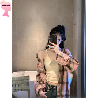 💋Pink girl💋 เสื้อสายเดี่ยว คอกลม สวมใส่สบาย สีพื้น ฤดูร้อน ชุดใส่สงกรานต์ผู้หญิง เซ็กซี่ (FY130)