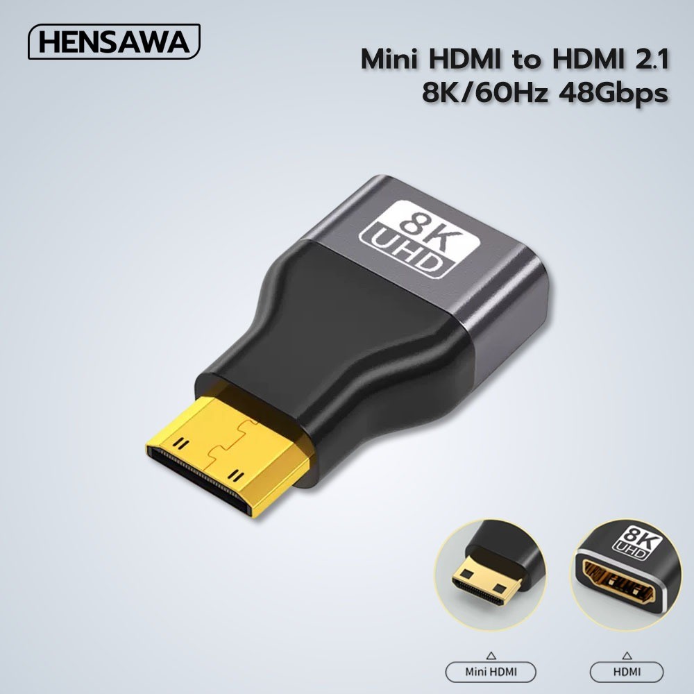 HENSAWA รุ่น VC119 อะแดปเตอร์ Mini Hdmi Male To Hdmi Female 3D 8K 60HZ Gold Plated Hdmi เชื่อมต่อสําหรับ Hdtv แล็ปท็อป