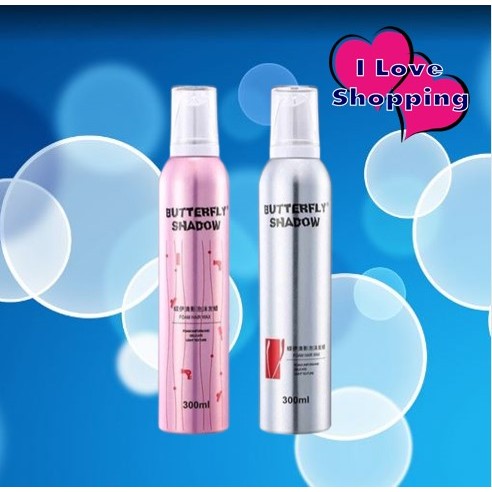 Butterfly Shadow Foam Hair Wax ขวดชมพู/เงิน 300 ml เงางามอย่างเป็นธรรมชาติ สูตรสเปรย์เย็นใหม่ ช่วยให้คุณมีทรงผมเท่ๆ