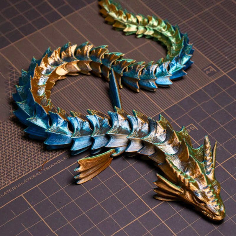 45 ซม.3D พิมพ์อัญมณีมังกรคริสตัล Fidget ของเล่นหมุนได้ Articulated Dragon ของขวัญสําหรับเด็กรูปตกแต่งบ้าน Miniatures ของเล่นสร้างสรรค์