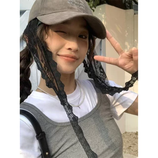 เกาหลีใหม่ลูกไม้ตาข่ายเอวผ้าพันคอชั้นตูดผ้าม่านลูกไม้ผ้าคลุมศีรษะผู้หญิงเอวผ้าพันคอสามเหลี่ยม