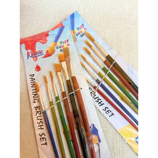 S0576 พู่กัน ระบายสี แพ็ค 6ชิ้น ขนาดหลากหลาย ใช้กับสีน้ำ สีโปสเตอร์ งานศิลปะเด็กและผู้ใหญ่