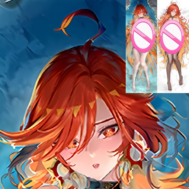 Mavuika คอสเพลย์หมอน 2 ด้านพิมพ์ Genshin Mavuika หมอนผ้าปูที่นอนหมอนยาวปลอกหมอน XMAS