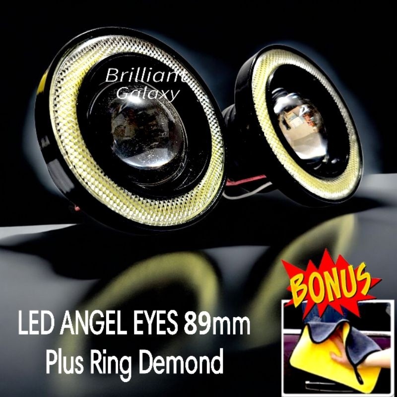 Vip3 * Universal Round ANGEL EYES ไฟ LED - เส้นผ่านศูนย์กลาง 76 มม. / 89 มม. + แหวนปีศาจ