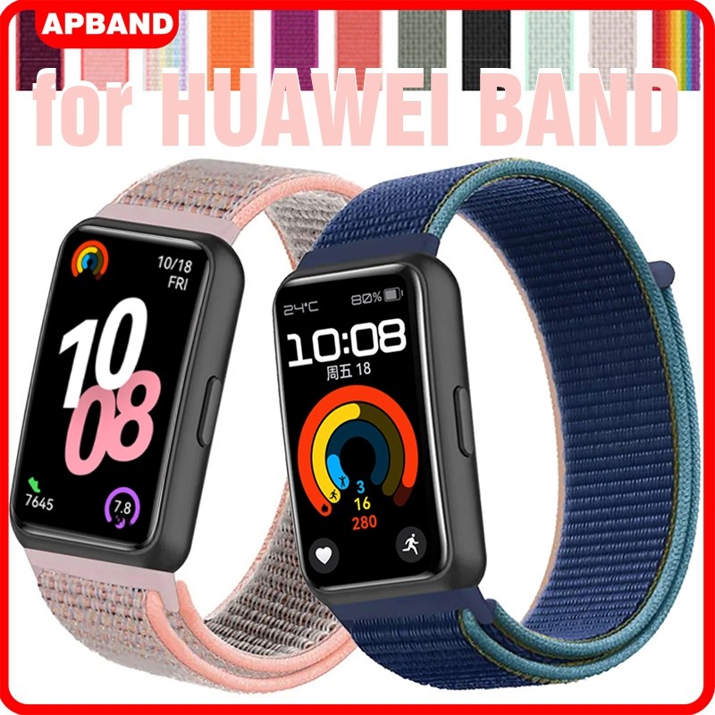สายไนลอน for Huawei Band 10 9 8 กีฬาไนลอนหลองเปลี่ยนสายรัดข้อมือ for Smartwatch Huawei Band NFC