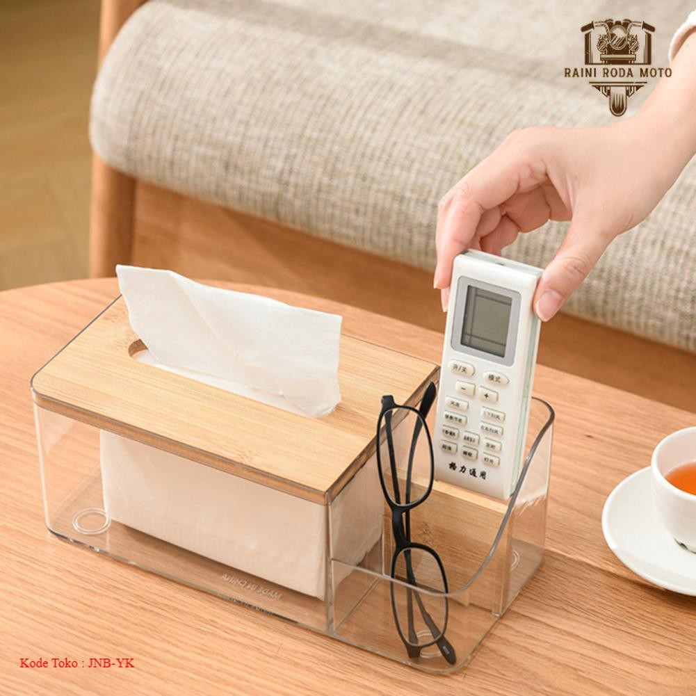 กล่องทิชชู่ไม้อเนกประสงค์ | ที่จัดระเบียบกล่อง | 25x12x9.5ซม. - KE25 | | [ล้อ Raiin Moto]