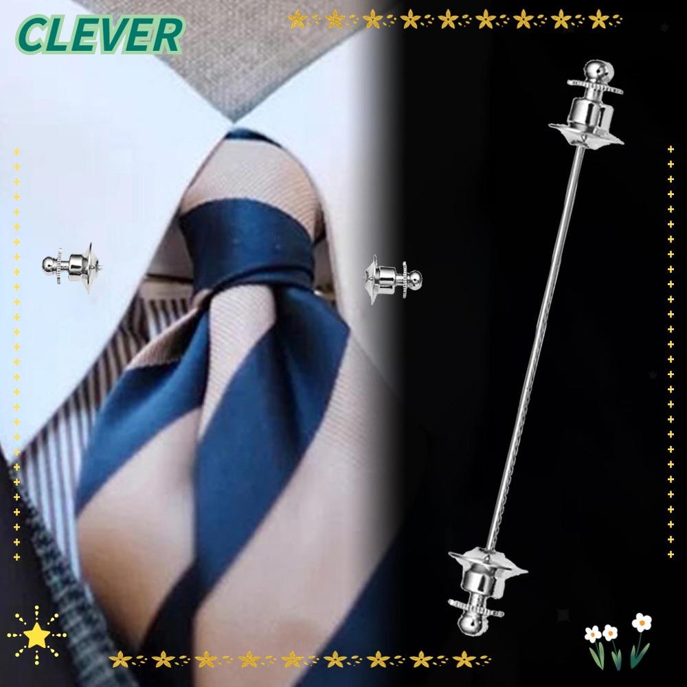 CLEVER Tie เข็มกลัด ของขวัญ Collar Bar Pin แฟชั่นทองแดงสำหรับเสื้อ 70 มม.