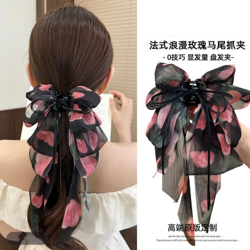 คลิปหนีบหางม้าลําแสงลายดอกไม้แบบใหม่ฤดูร้อน