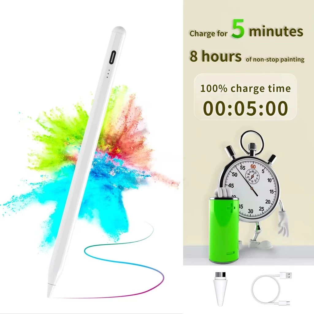 ปากกาไอแพด gen10 gen9876 Air5 Air4 วางมือ+แรเงาได้ ฟังก์ชันแม่เหล็ก pencil ปากกา stylus pen สำหรับ for iPad (2018-2024)