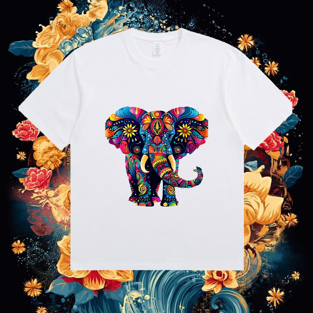 เสื้อยืดลายช้าง สไตล์ไทยแลนด์ สำหรับผู้ชายและผู้หญิง ใส่สบาย ดีไซน์เก๋ไก๋