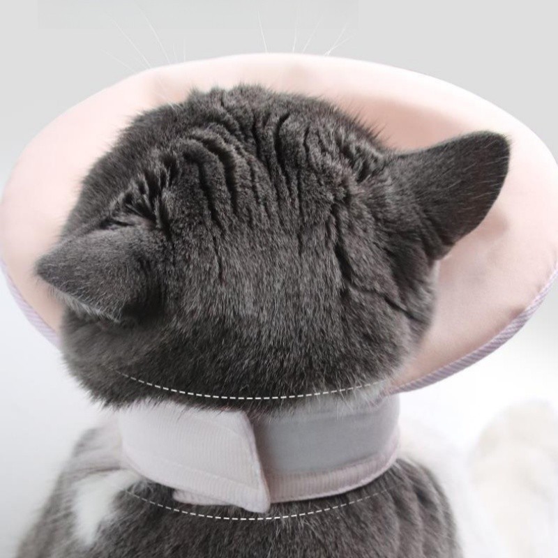 ปลอกคอสัตว์เลี้ยง เอี๊ยมแมว ใช้สวมรอบคอป้องกันการกัด  คอลล่าแมว คอลล่าสุนัข ป้องกันการเลียแผลนุ่มนิ่มใส่สบาย - รูปที่ 2